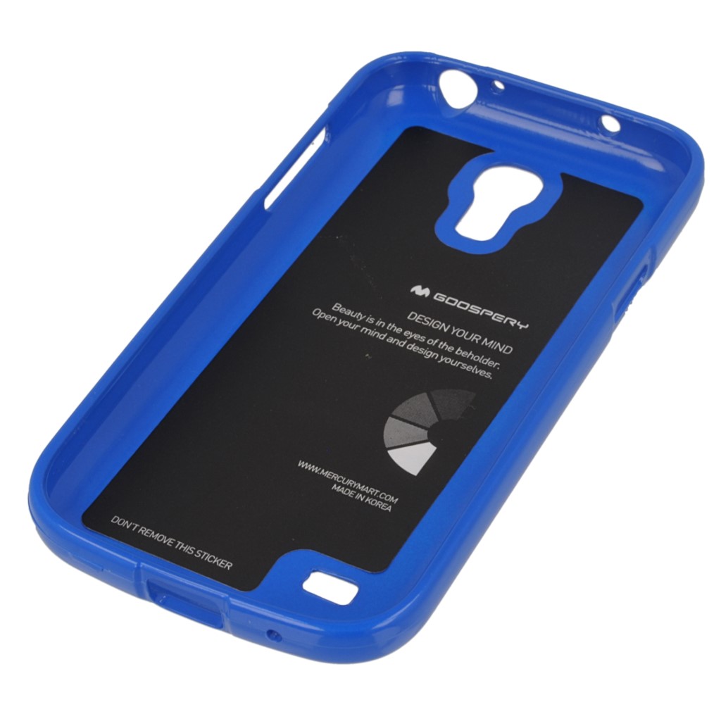 Pokrowiec etui silikonowe Mercury JELLY CASE niebieskie SAMSUNG Galaxy S4 mini plus / 3