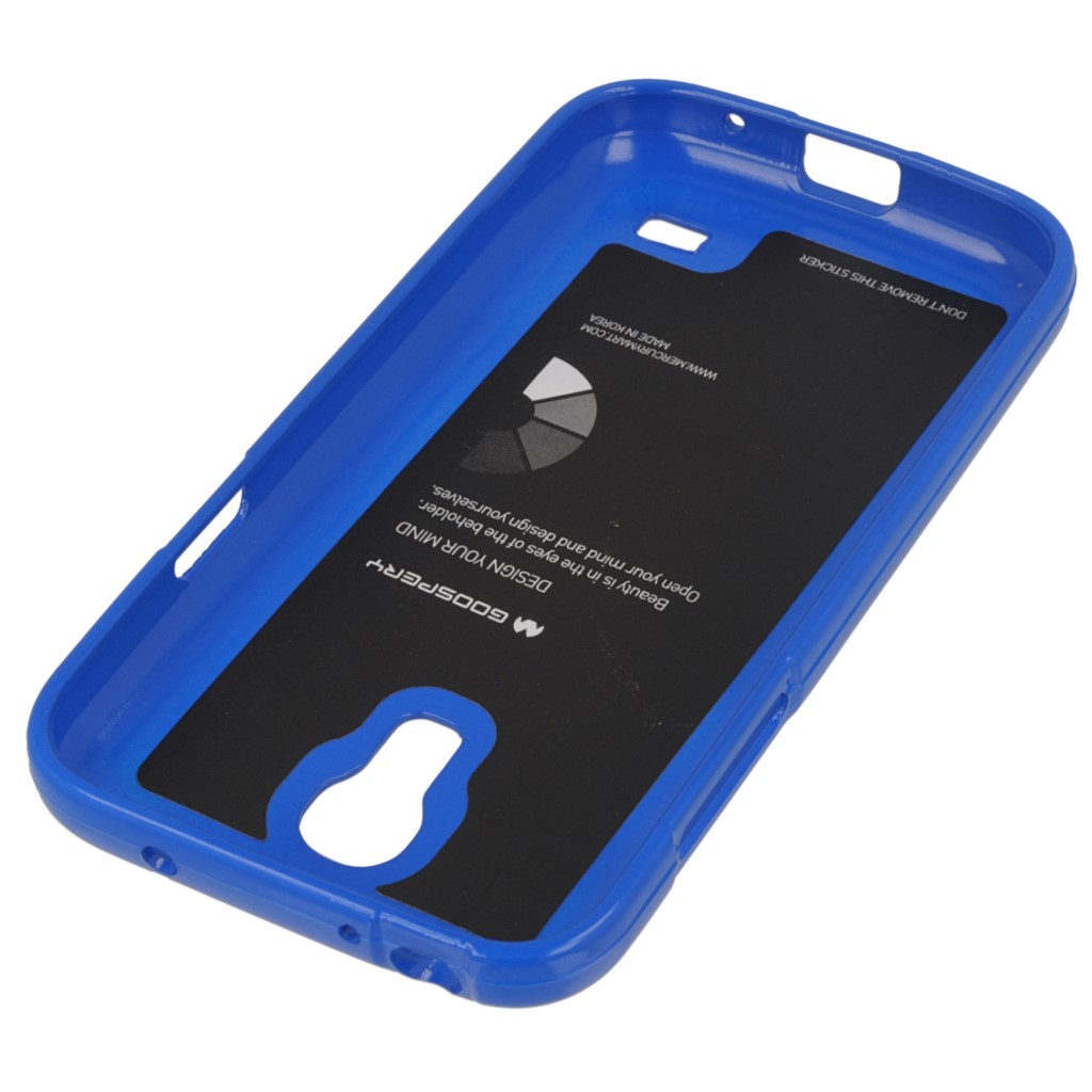 Pokrowiec etui silikonowe Mercury JELLY CASE niebieskie SAMSUNG Galaxy S4 mini plus / 4