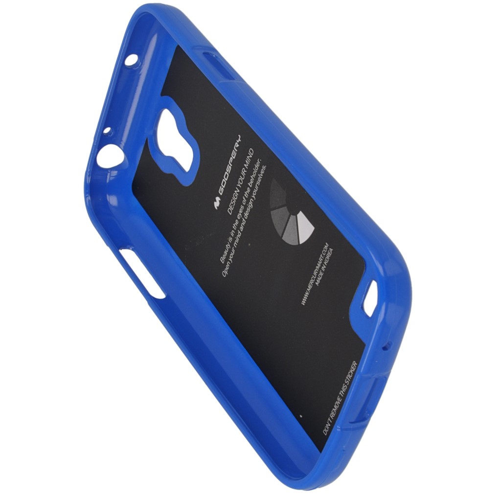 Pokrowiec etui silikonowe Mercury JELLY CASE niebieskie SAMSUNG Galaxy S4 mini plus / 8
