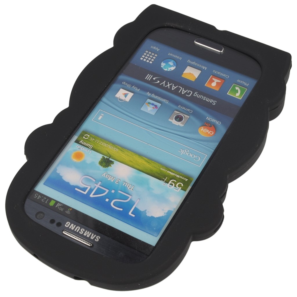 Pokrowiec etui silikonowe 3D Mapka czarne SAMSUNG GT-i9300 Galaxy S III / 4