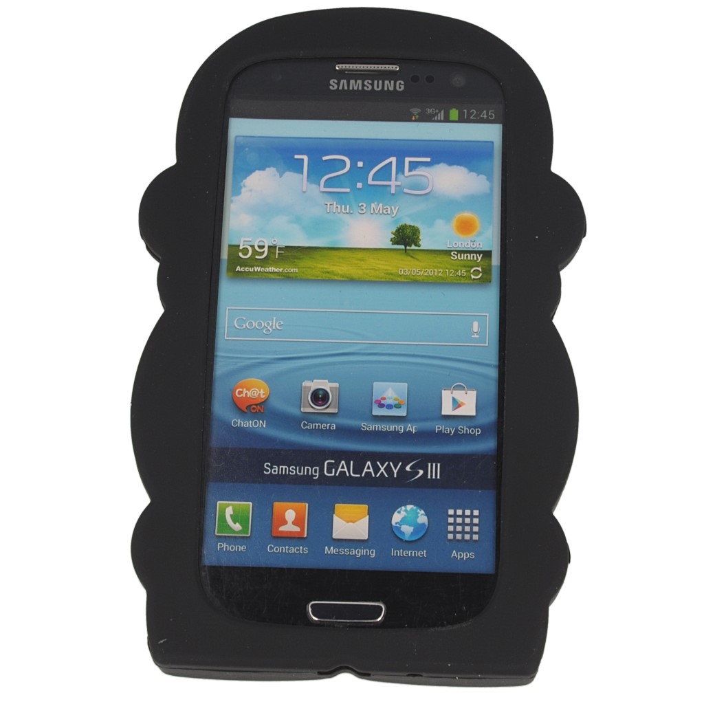 Pokrowiec etui silikonowe 3D Mapka czarne SAMSUNG GT-i9300 Galaxy S III / 9
