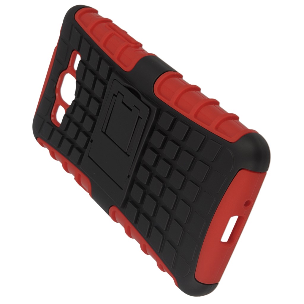 Pokrowiec etui pancerne Hybrid Case czerwony Microsoft Lumia 430 Dual SIM / 6