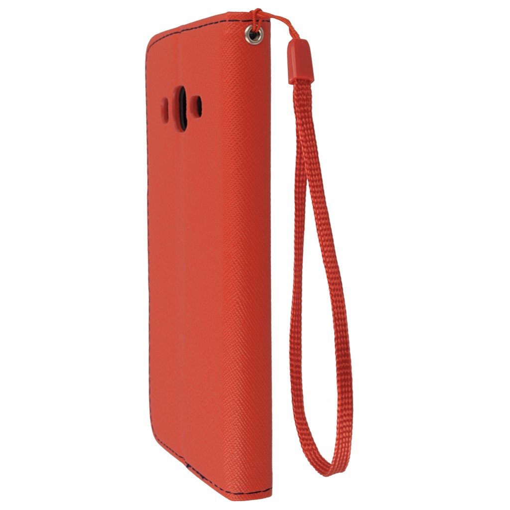 Pokrowiec etui z klapk na magnes Fancy Case czerwono-granatowe SAMSUNG Galaxy J2 / 7