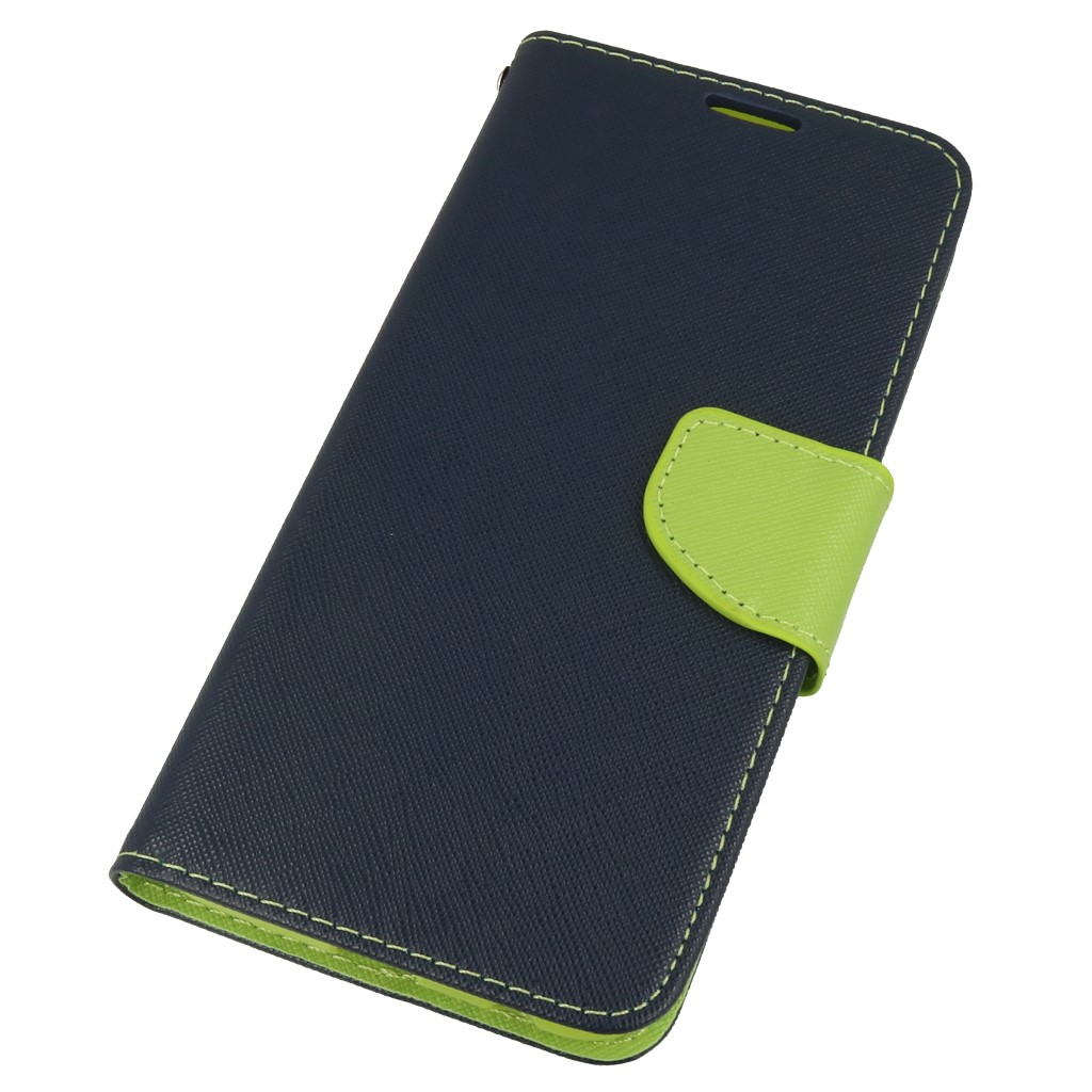 Pokrowiec etui z klapk� na magnes Fancy Case granatowo-limonkowe SAMSUNG Galaxy A6+ 2018 / 4