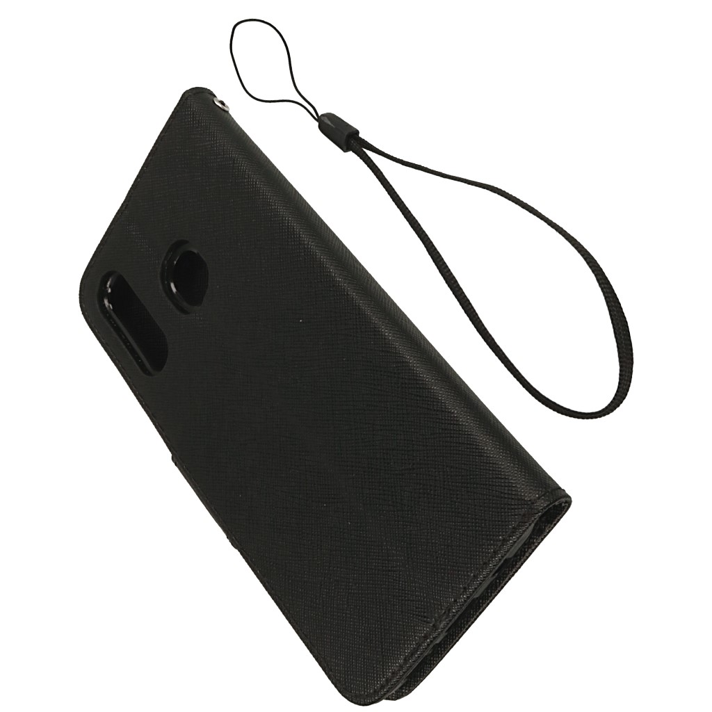 Pokrowiec etui z klapk na magnes Fancy Case czarne SAMSUNG Galaxy A30 / 5