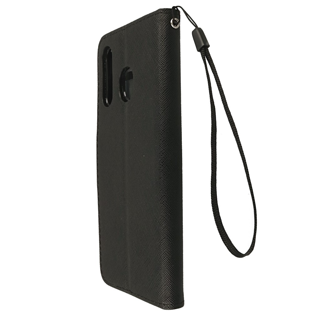 Pokrowiec etui z klapk na magnes Fancy Case czarne SAMSUNG Galaxy A30 / 7