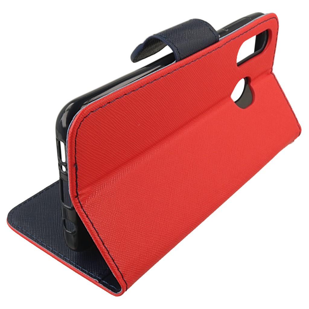 Pokrowiec etui z klapk na magnes Fancy Case czerwono-granatowe SAMSUNG Galaxy A30 / 4