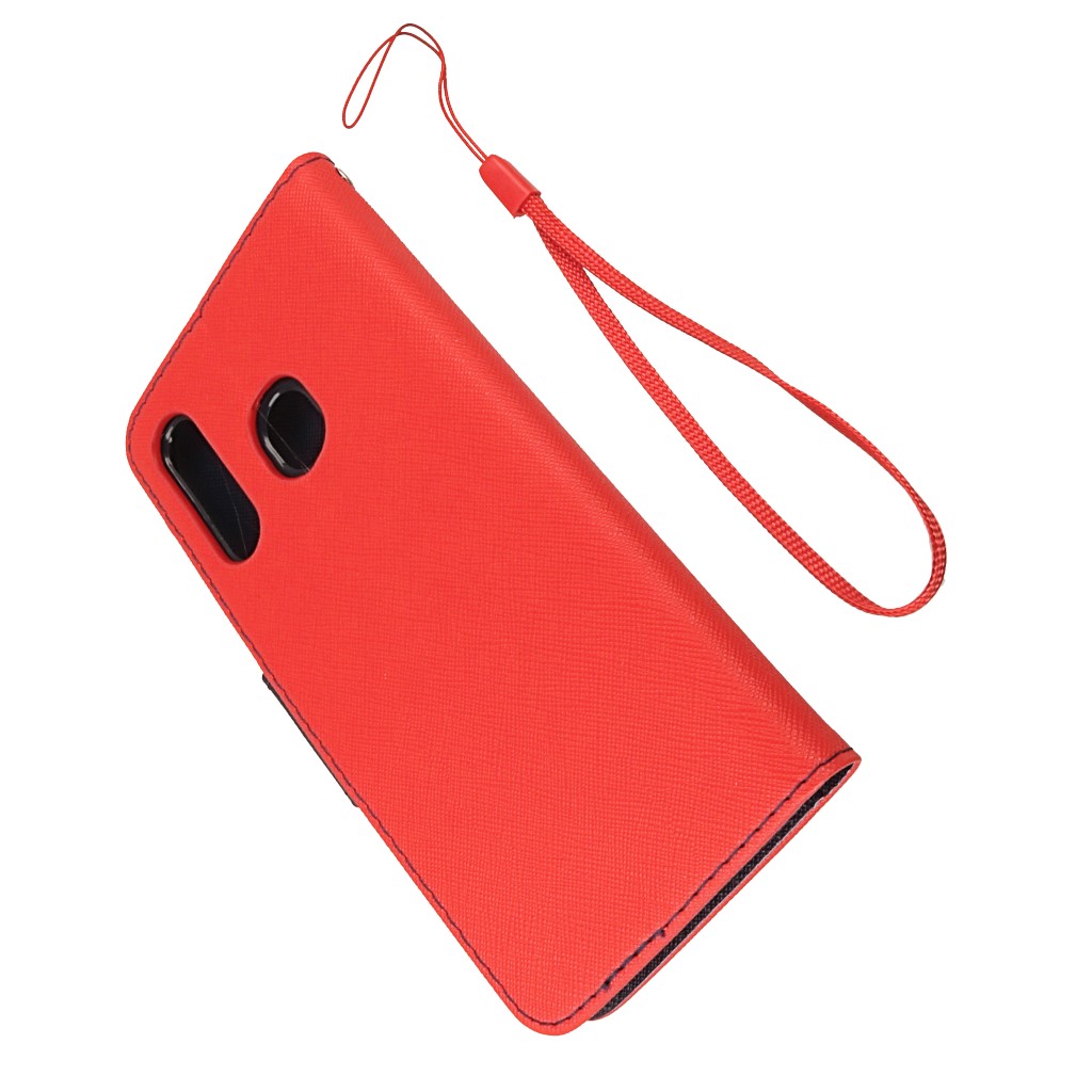 Pokrowiec etui z klapk na magnes Fancy Case czerwono-granatowe SAMSUNG Galaxy A30 / 5
