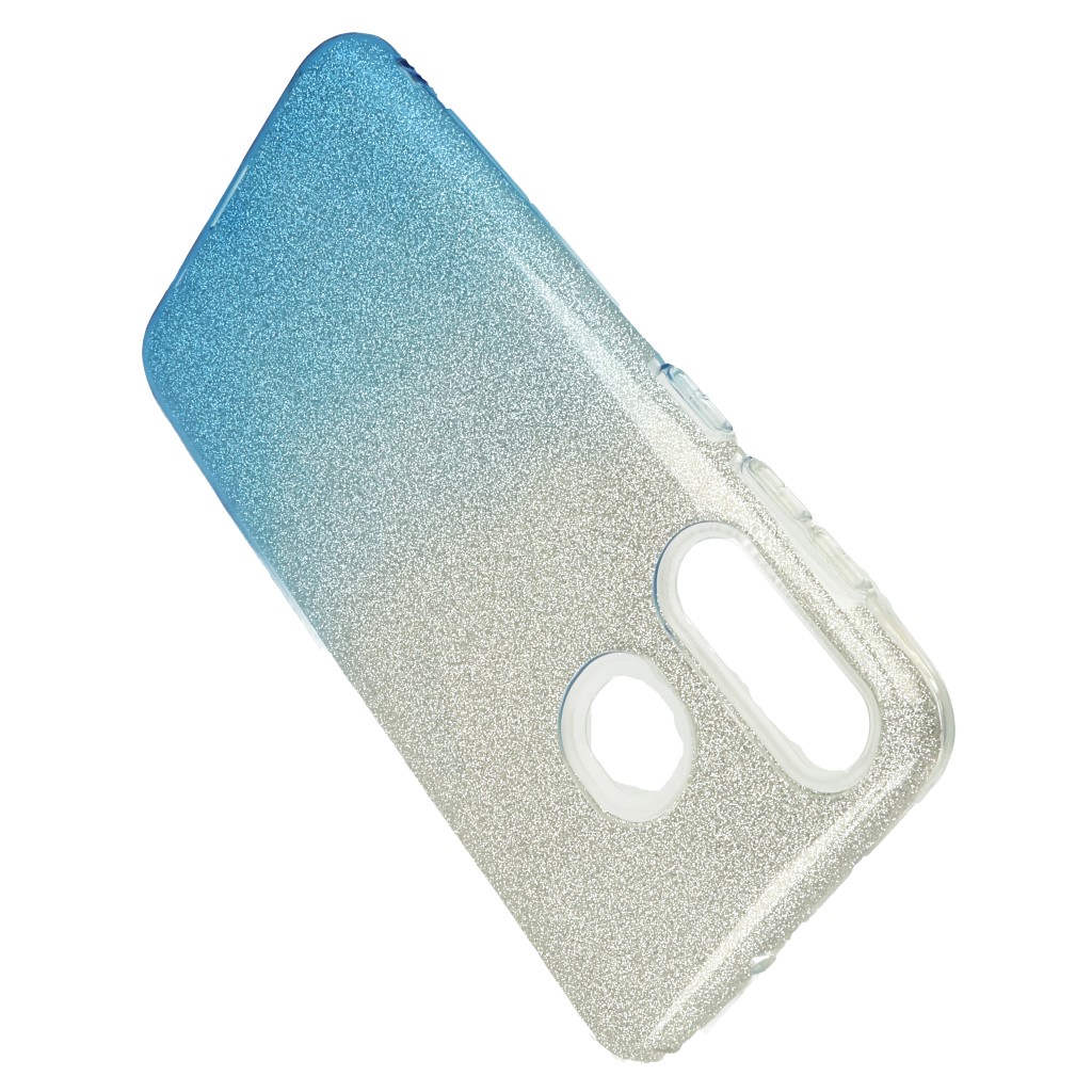 Pokrowiec etui z brokatem Bling Ombre niebieskie SAMSUNG Galaxy A30 / 3