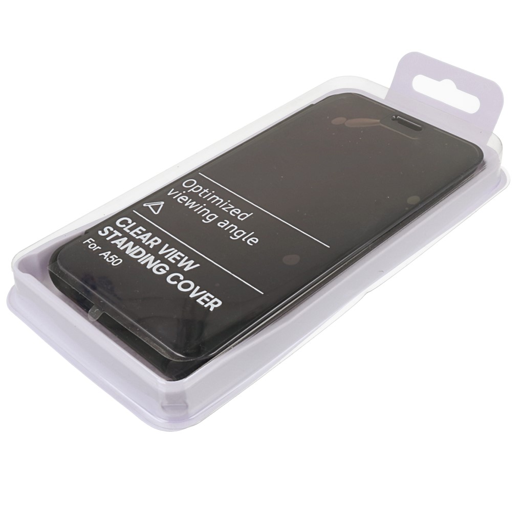 Pokrowiec etui Inteligentne Clear View czarne SAMSUNG Galaxy A50 / 7