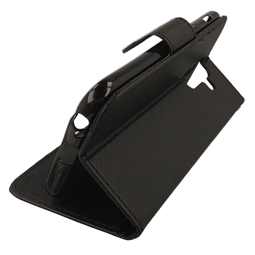 Pokrowiec etui z klapk� na magnes Fancy Case czarne SAMSUNG Galaxy A6+ 2018 / 4
