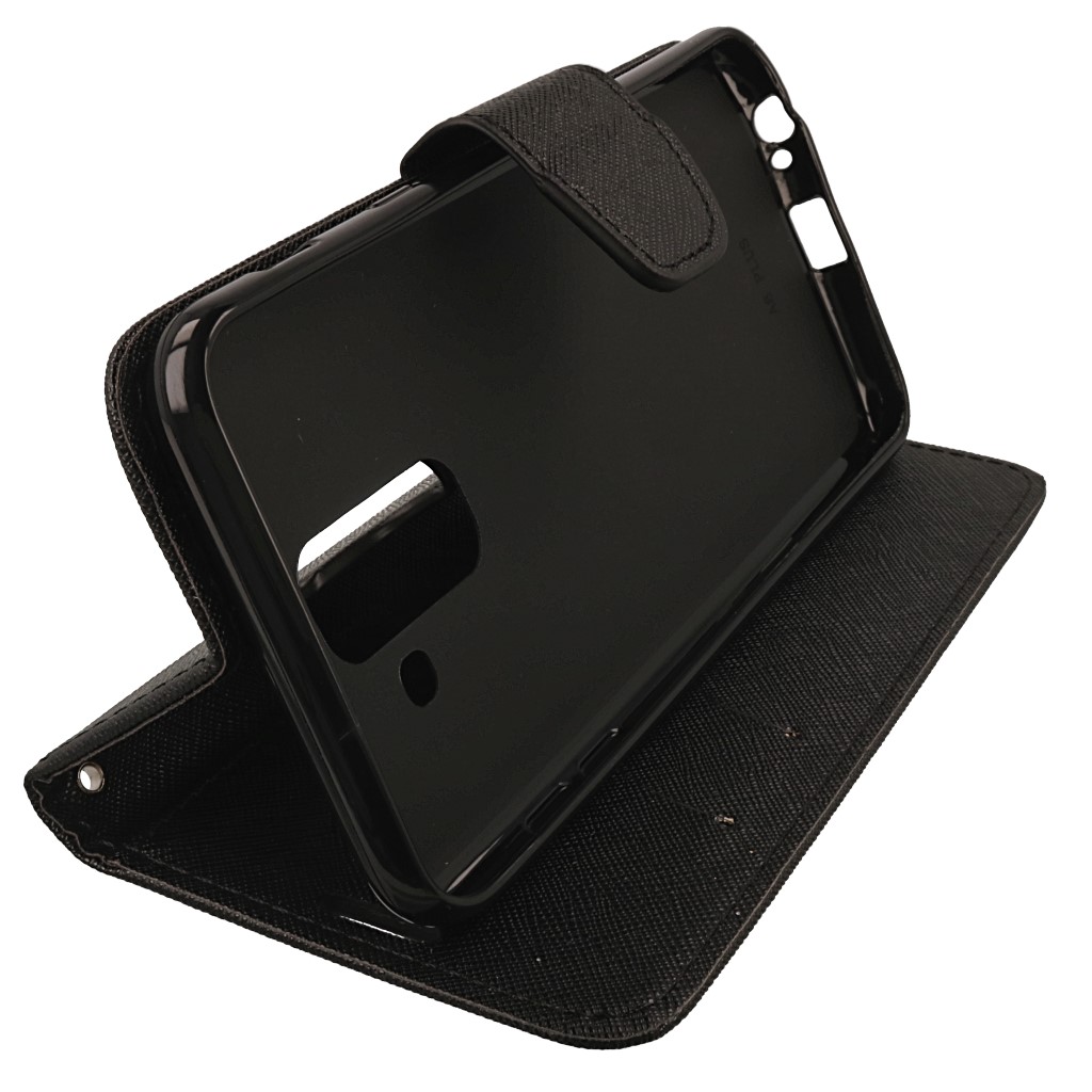 Pokrowiec etui z klapk� na magnes Fancy Case czarne SAMSUNG Galaxy A6+ 2018 / 5