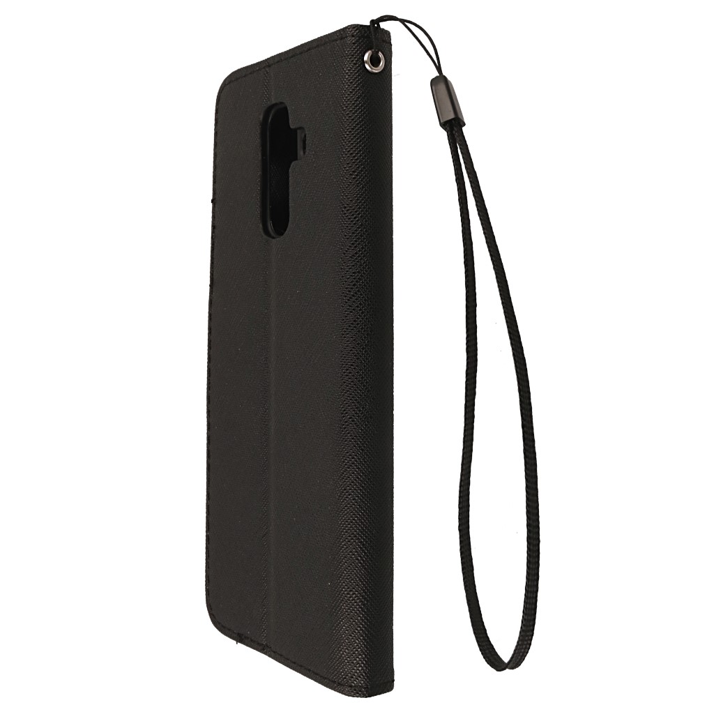 Pokrowiec etui z klapk� na magnes Fancy Case czarne SAMSUNG Galaxy A6+ 2018 / 7