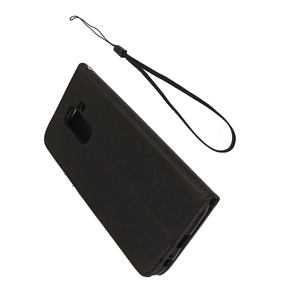 Pokrowiec etui z klapk� na magnes Fancy Case czarne SAMSUNG Galaxy A6+ 2018 / 8