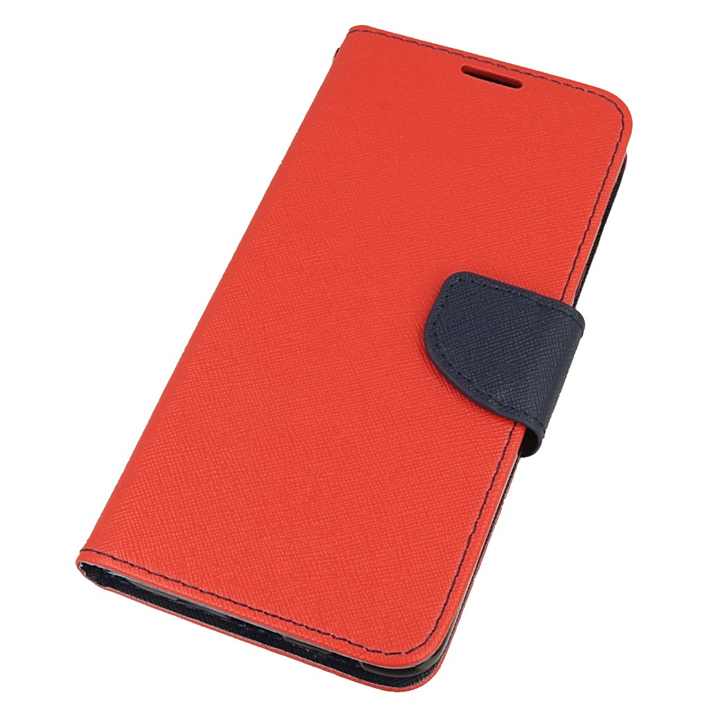 Pokrowiec etui z klapk� na magnes Fancy Case czerwono-granatowe SAMSUNG Galaxy A6+ 2018 / 3