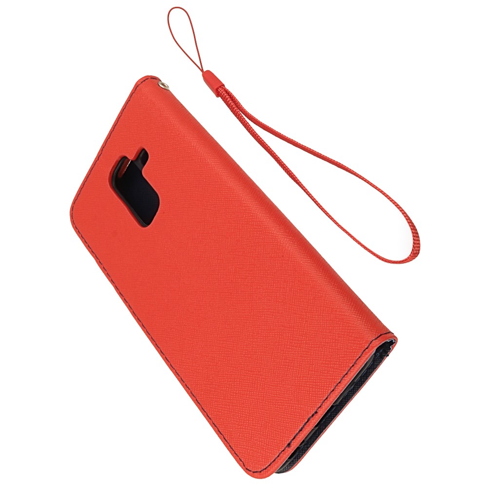 Pokrowiec etui z klapk� na magnes Fancy Case czerwono-granatowe SAMSUNG Galaxy A6+ 2018 / 4