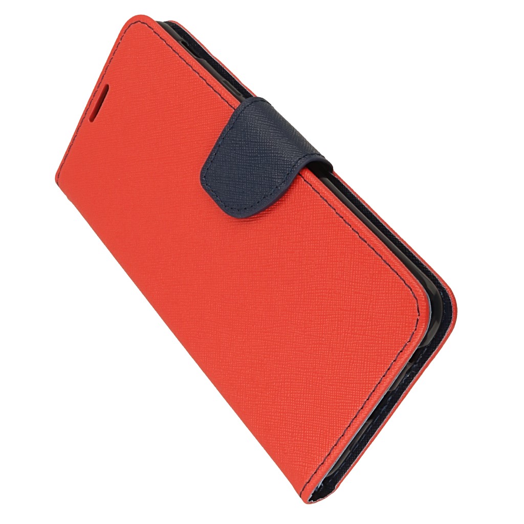 Pokrowiec etui z klapk� na magnes Fancy Case czerwono-granatowe SAMSUNG Galaxy A6+ 2018 / 5