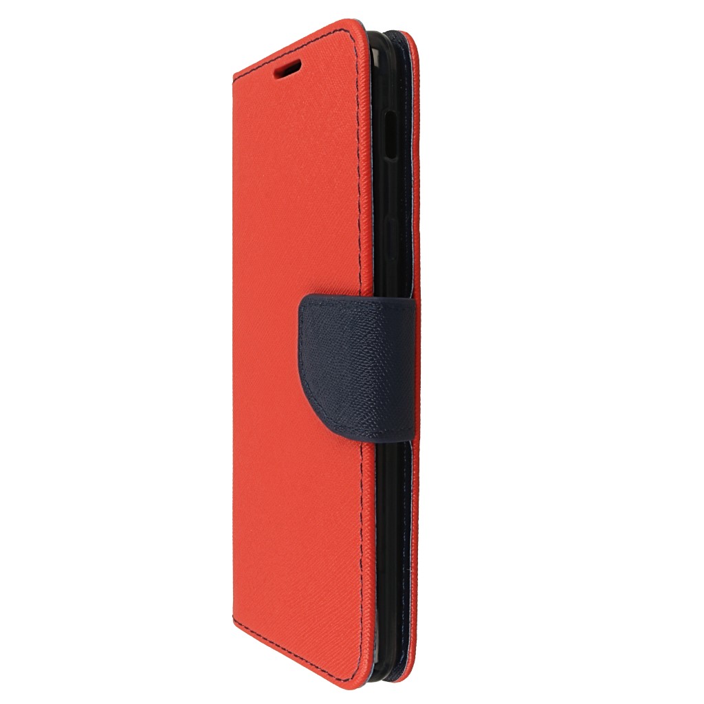 Pokrowiec etui z klapk� na magnes Fancy Case czerwono-granatowe SAMSUNG Galaxy A6+ 2018 / 6