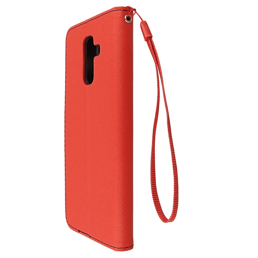 Pokrowiec etui z klapk� na magnes Fancy Case czerwono-granatowe SAMSUNG Galaxy A6+ 2018 / 7