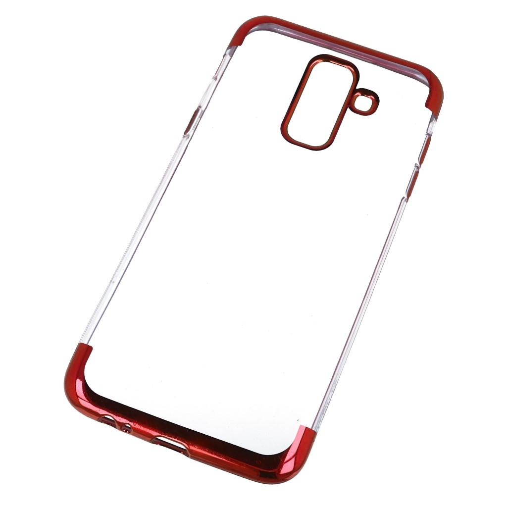 Pokrowiec etui silikonowe z ramk Elegance czerwony SAMSUNG Galaxy A6+ 2018