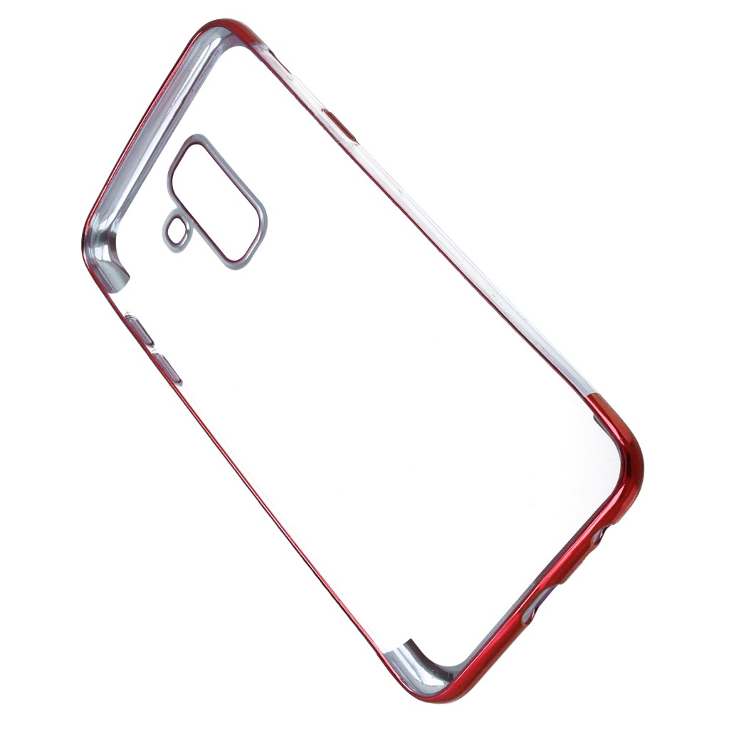 Pokrowiec etui silikonowe z ramk Elegance czerwony SAMSUNG Galaxy A6+ 2018 / 3
