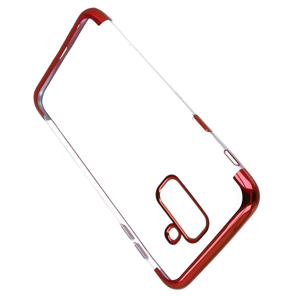 Pokrowiec etui silikonowe z ramk Elegance czerwony SAMSUNG Galaxy A6+ 2018 / 4
