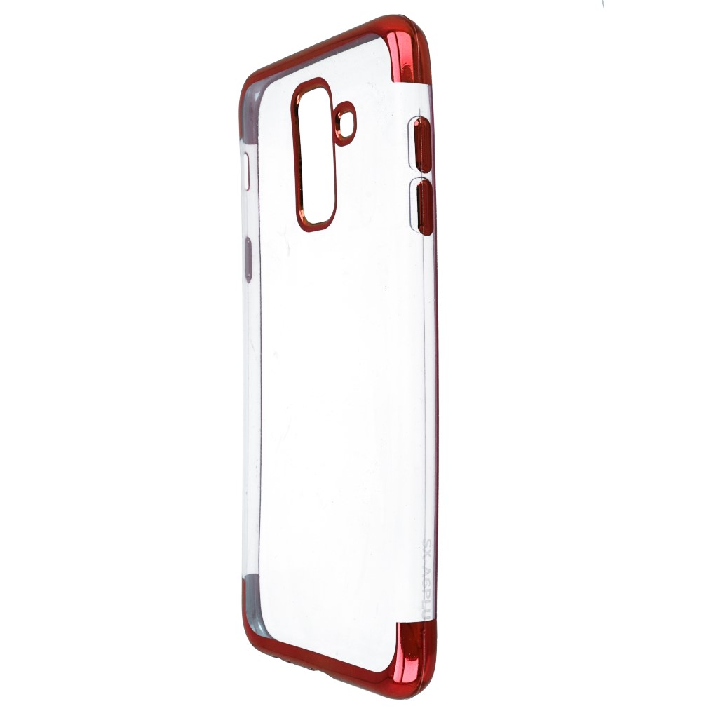 Pokrowiec etui silikonowe z ramk Elegance czerwony SAMSUNG Galaxy A6+ 2018 / 5