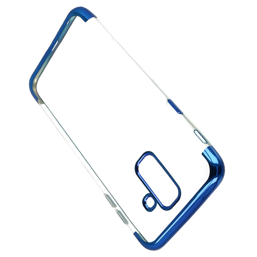 Pokrowiec etui silikonowe z ramk� Elegance niebieskie SAMSUNG Galaxy A6+ 2018 / 4