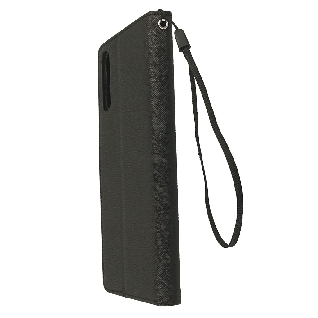 Pokrowiec etui z klapk na magnes Fancy Case czarne SAMSUNG Galaxy A70 / 7