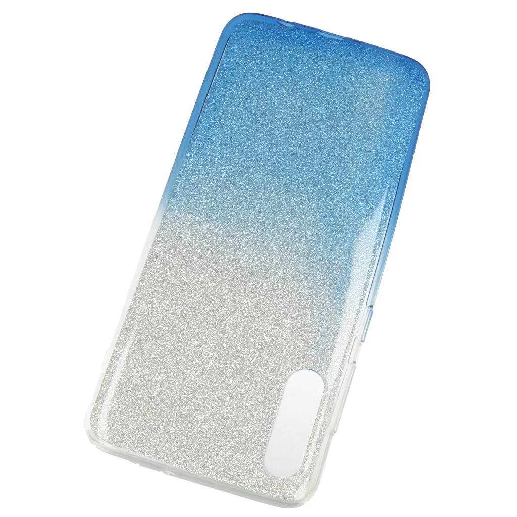 Pokrowiec etui z brokatem Bling Ombre niebieskie SAMSUNG Galaxy A70 / 2