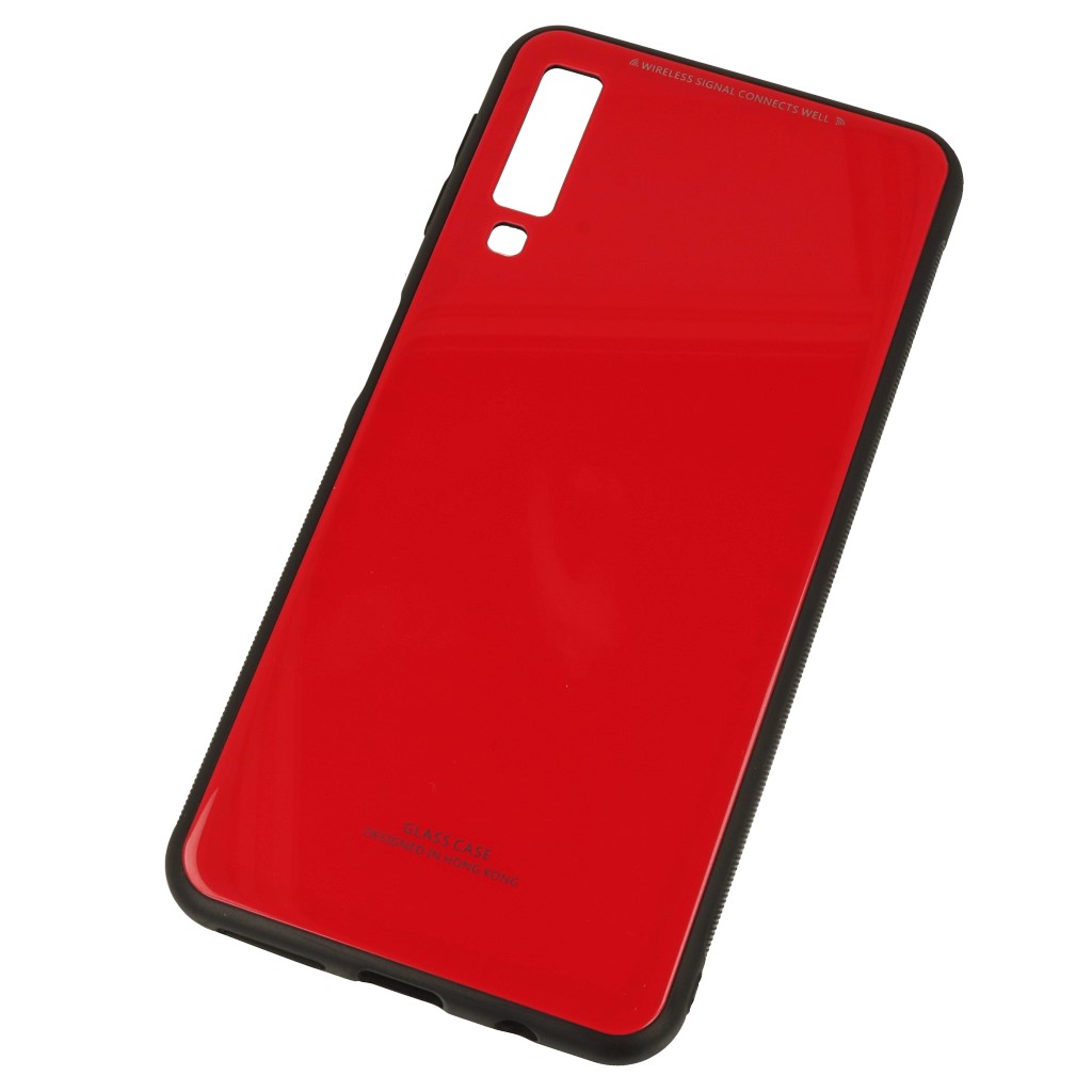 Pokrowiec back case Glass Case czerwone SAMSUNG Galaxy A7 2018