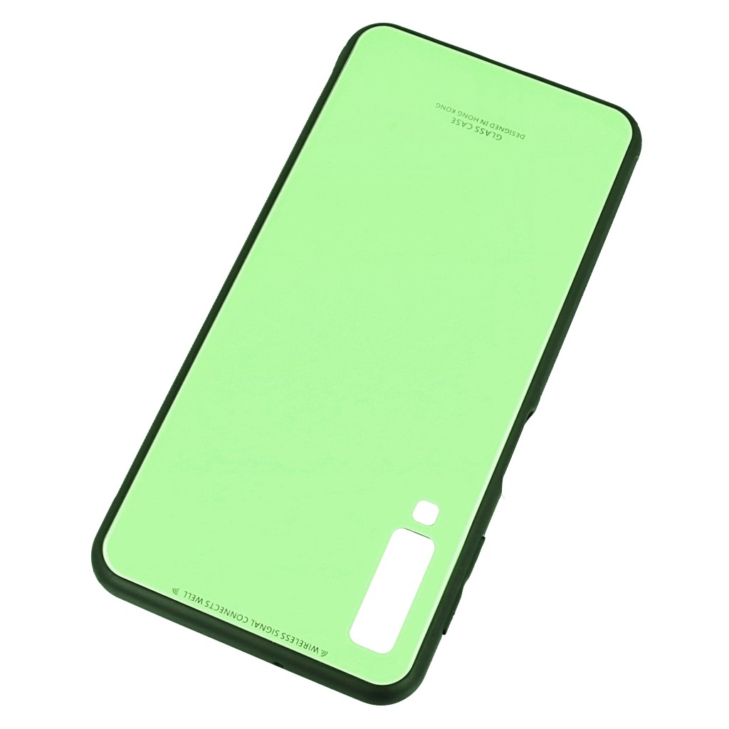 Pokrowiec back case Glass Case limonkowe SAMSUNG Galaxy A7 2018 / 2