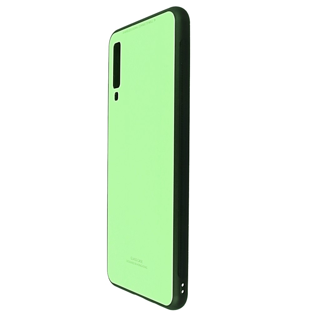 Pokrowiec back case Glass Case limonkowe SAMSUNG Galaxy A7 2018 / 5