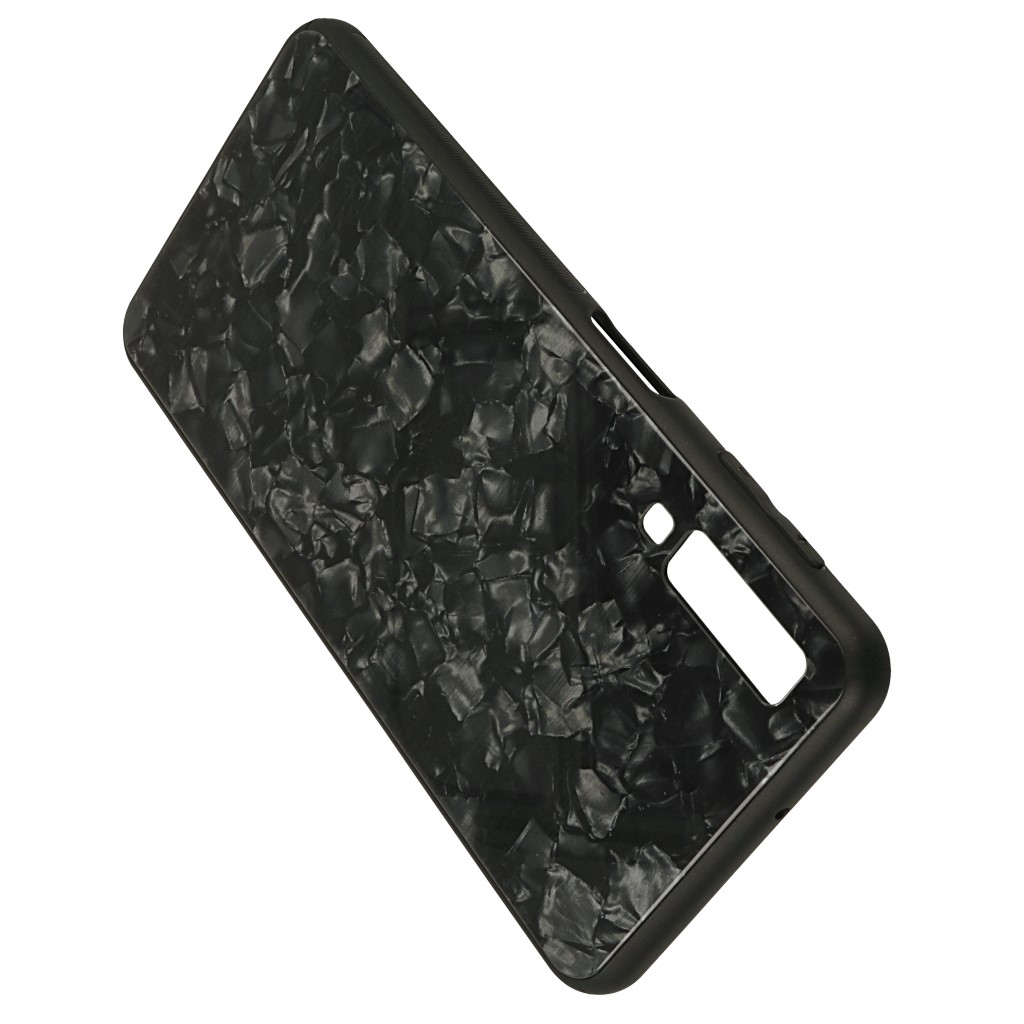 Pokrowiec etui Marble Glass czarne SAMSUNG Galaxy A7 2018 / 5
