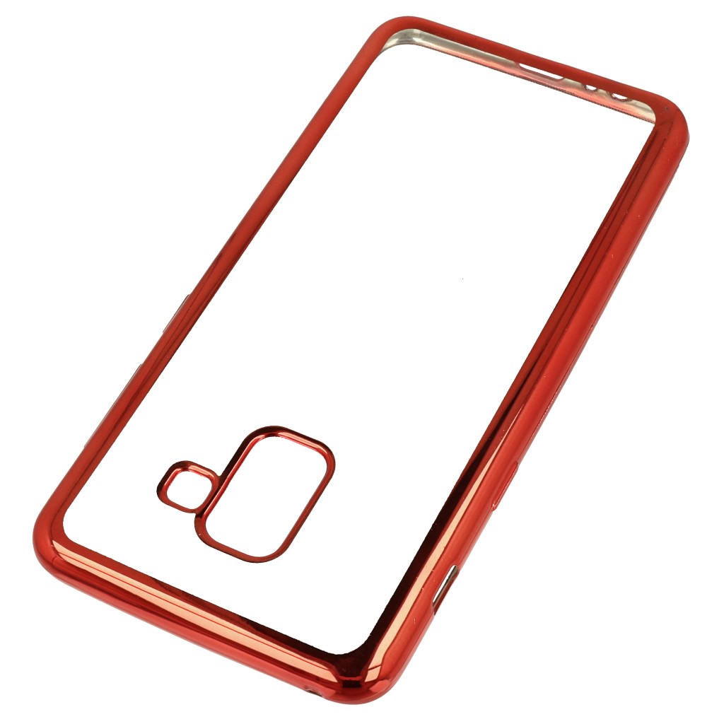 Pokrowiec etui elowe Ultracienkie z ramk czerwone SAMSUNG Galaxy A8 2018 / 2