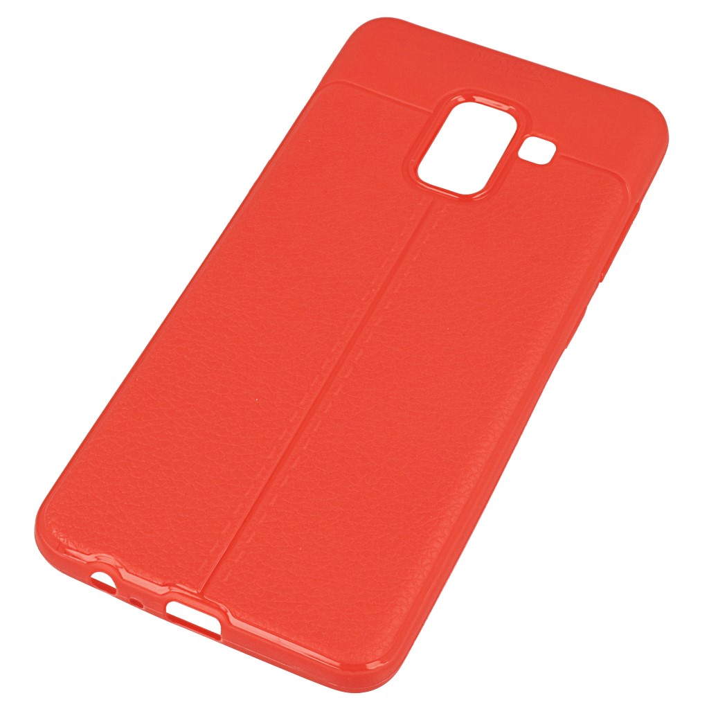 Pokrowiec etui imitacja skry Lux Case Skin czerwone SAMSUNG Galaxy A8 2018 / 2