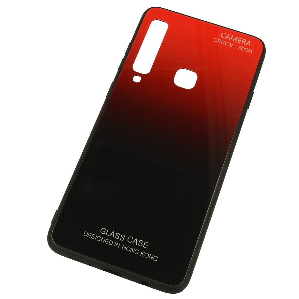 Pokrowiec etui Gradient Glass Case czerwone SAMSUNG Galaxy A9 2018