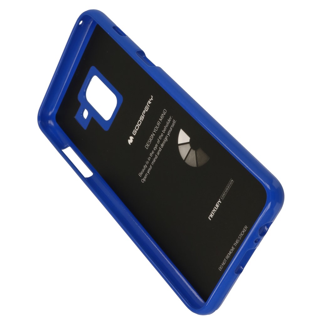 Pokrowiec etui silikonowe Mercury JELLY CASE niebieskie SAMSUNG Galaxy A8+ 2018 / 5