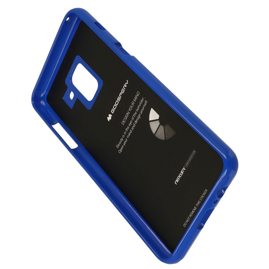 Pokrowiec etui silikonowe Mercury JELLY CASE niebieskie SAMSUNG Galaxy A8 2018 / 5
