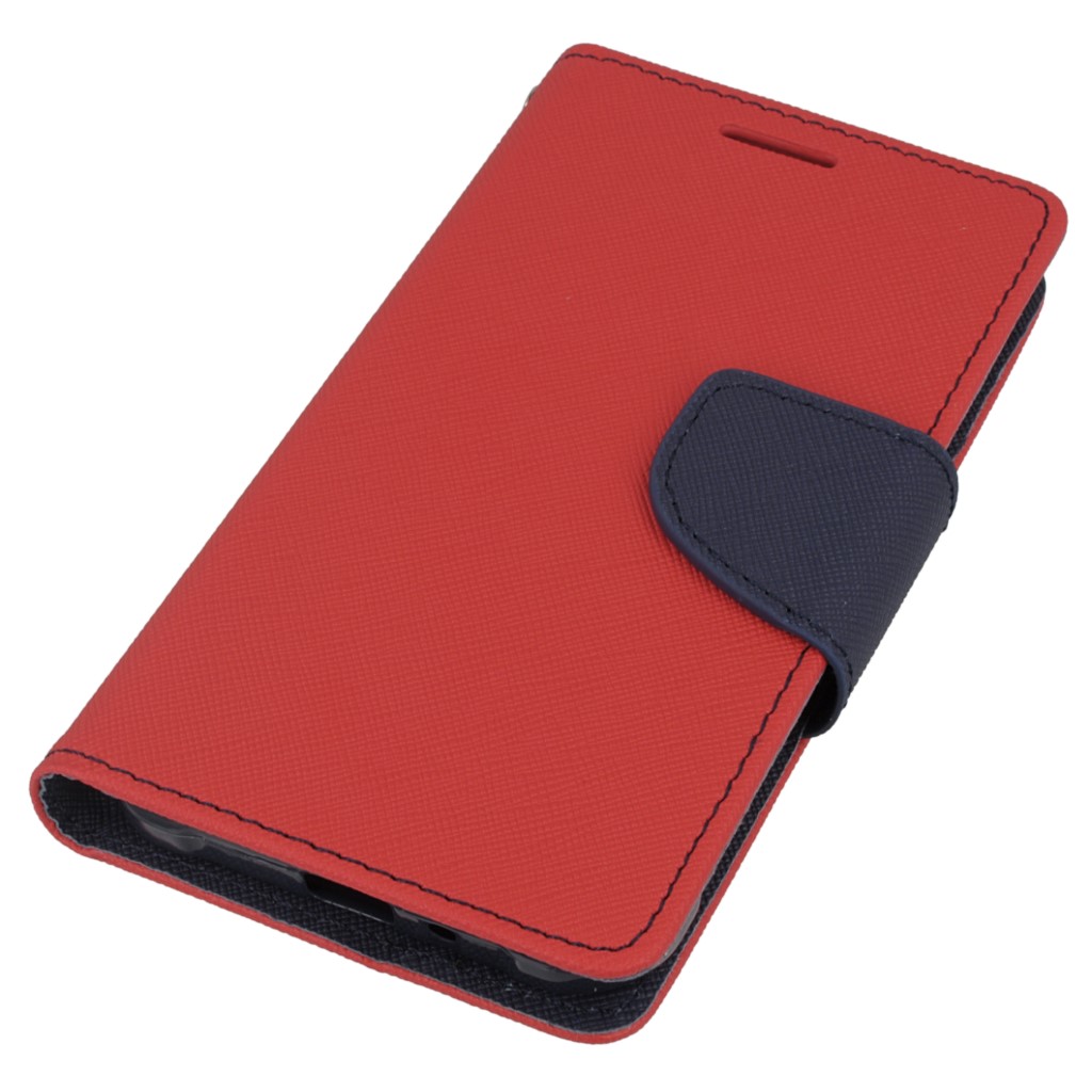 Pokrowiec etui z klapk na magnes Fancy Case czerwono-granatowe SAMSUNG Galaxy J1 Ace / 2