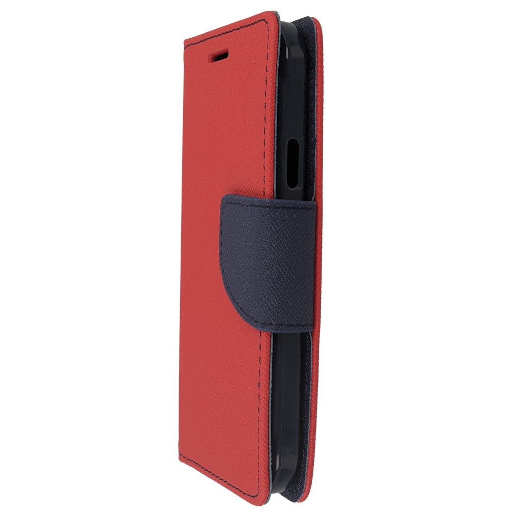 Pokrowiec etui z klapk na magnes Fancy Case czerwono-granatowe SAMSUNG Galaxy J1 Ace / 6