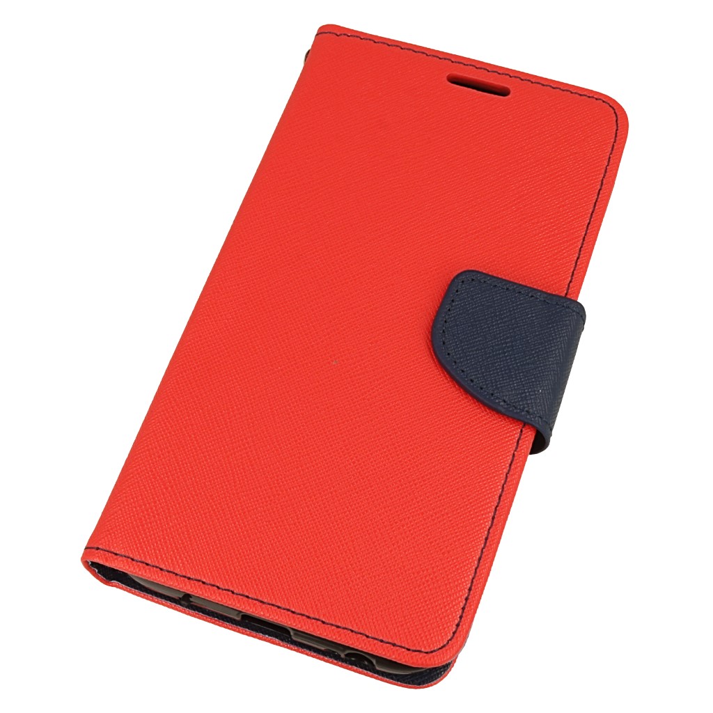 Pokrowiec etui z klapk na magnes Fancy Case czerwono-granatowe SAMSUNG Galaxy J4 2018 / 4