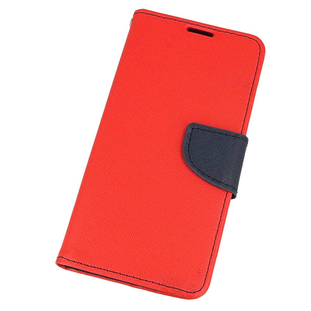 Pokrowiec etui z klapk� na magnes Fancy Case czerwono-granatowe SAMSUNG Galaxy M10 / 2