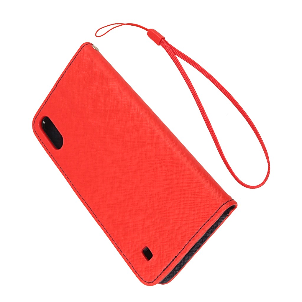 Pokrowiec etui z klapk� na magnes Fancy Case czerwono-granatowe SAMSUNG Galaxy M10 / 5