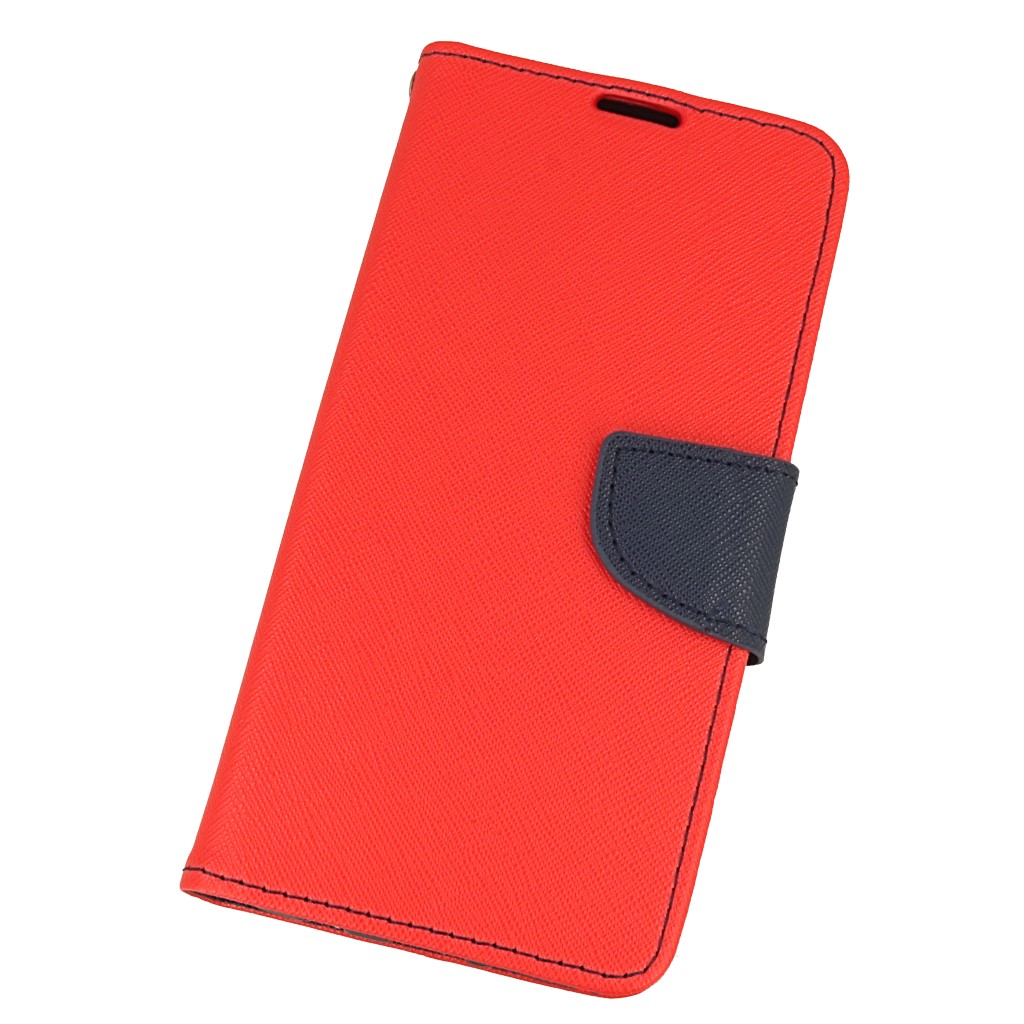Pokrowiec etui z klapk na magnes Fancy Case czerwono-granatowe SAMSUNG Galaxy M20 / 2