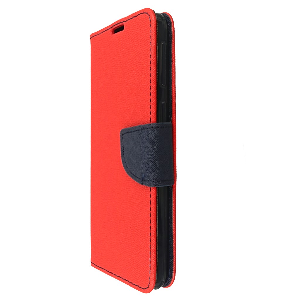 Pokrowiec etui z klapk na magnes Fancy Case czerwono-granatowe SAMSUNG Galaxy M20 / 6