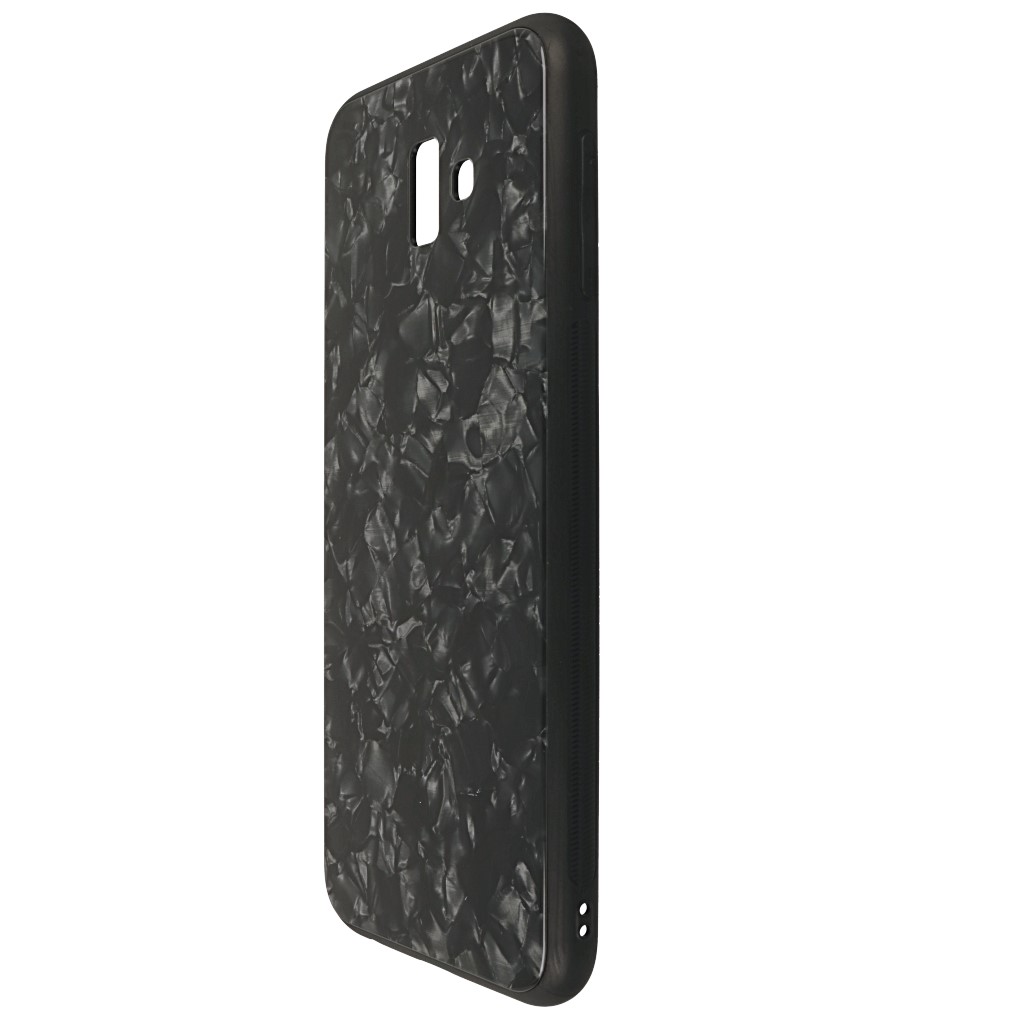 Pokrowiec etui Marble Glass czarne SAMSUNG Galaxy J6+ / 5