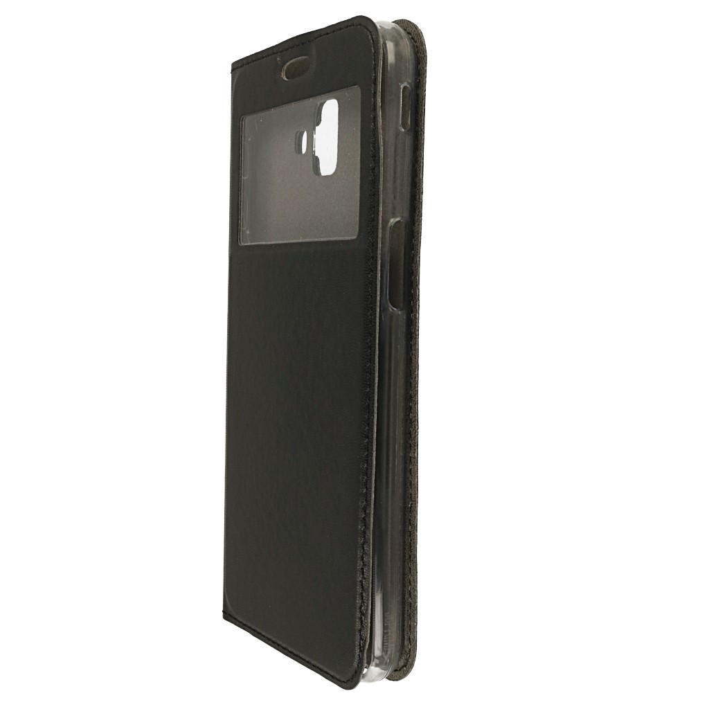 Pokrowiec etui Smart Look Cover z okienkiem czarne SAMSUNG Galaxy J6+ / 7