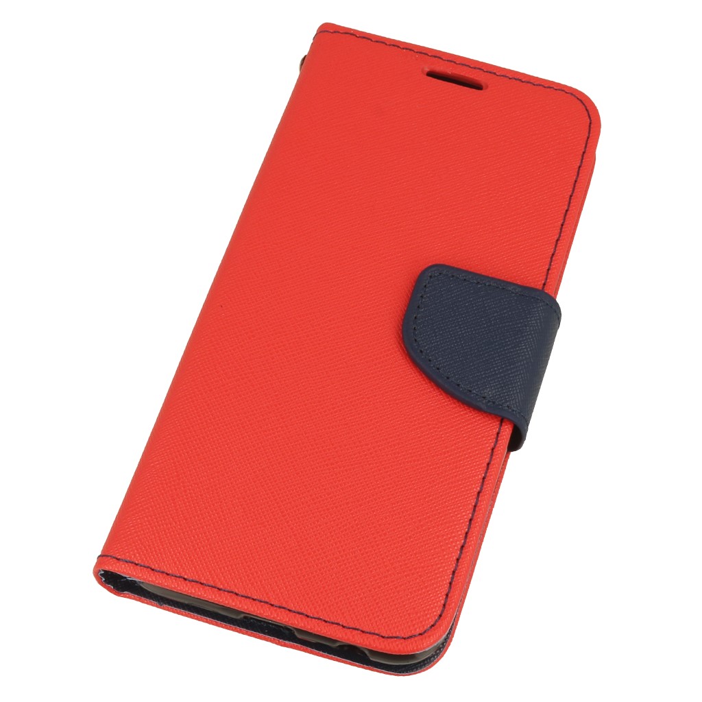 Pokrowiec etui z klapk na magnes Fancy Case czerwono-granatowe SAMSUNG Galaxy J8 / 4