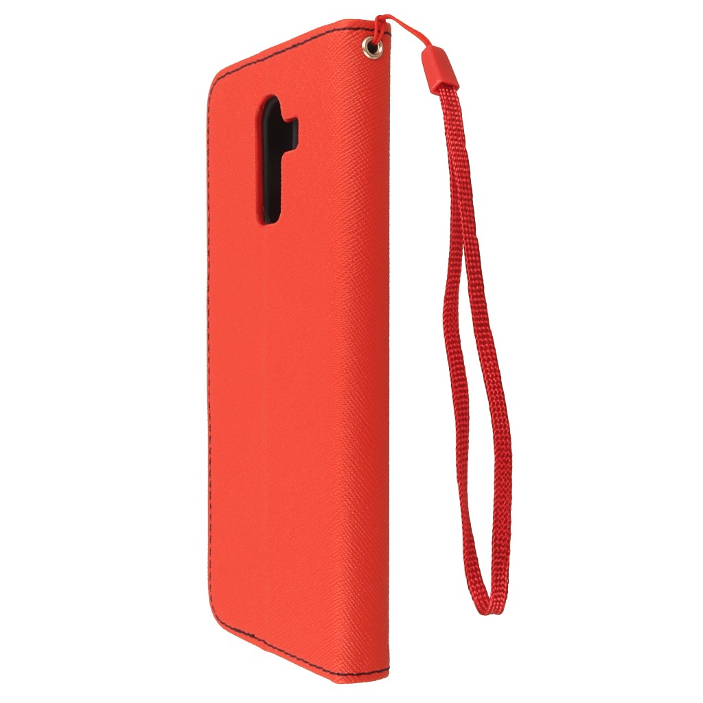 Pokrowiec etui z klapk na magnes Fancy Case czerwono-granatowe SAMSUNG Galaxy J8 / 7
